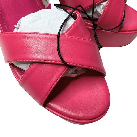 Rampage Open Toe Ankle Strap Patricia Platform Block Heel Sandals Size 8 Pink - Picture 4 of 15